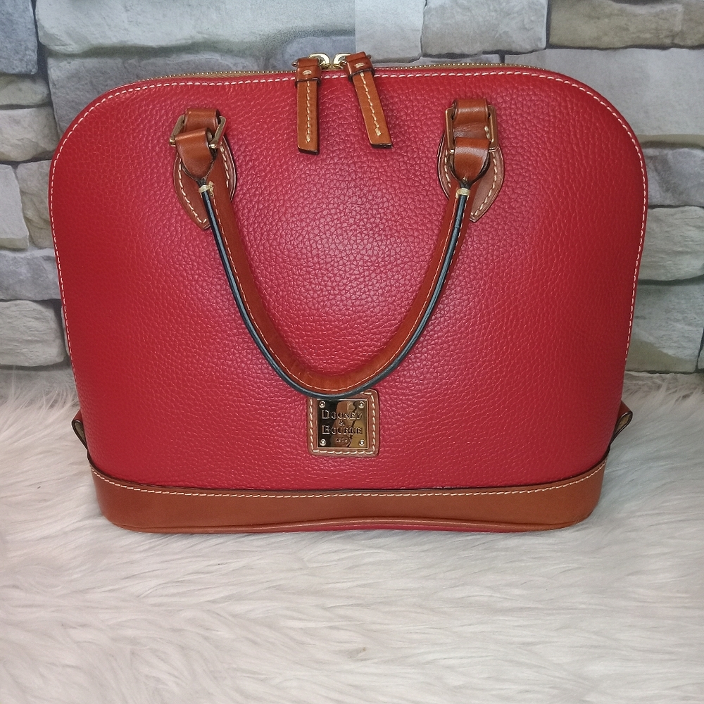 Dooney & Bourke Red and Brown Satchel
